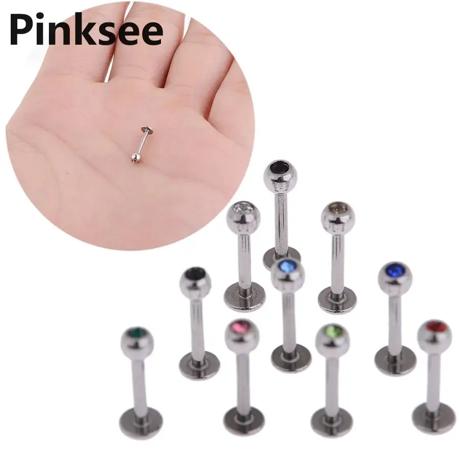 Циркониевое кольцо для губ с цирконием 2 шт. пирсинг хрящевой части уха сережки из