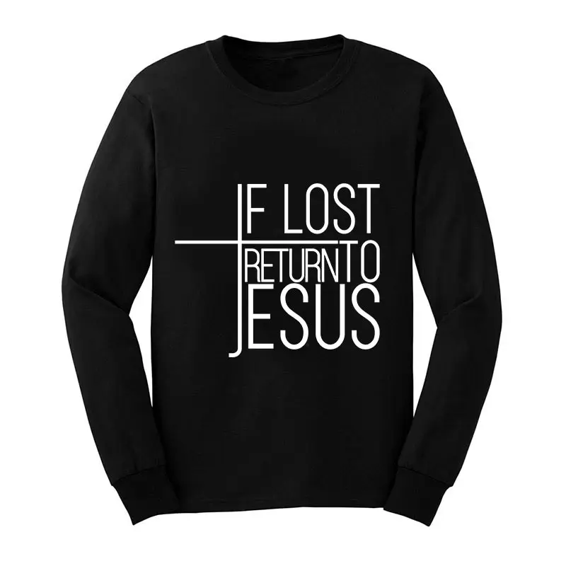 Новинка 2018 стильная мужская футболка с принтом If Lost Return To Jesus хлопковые топы
