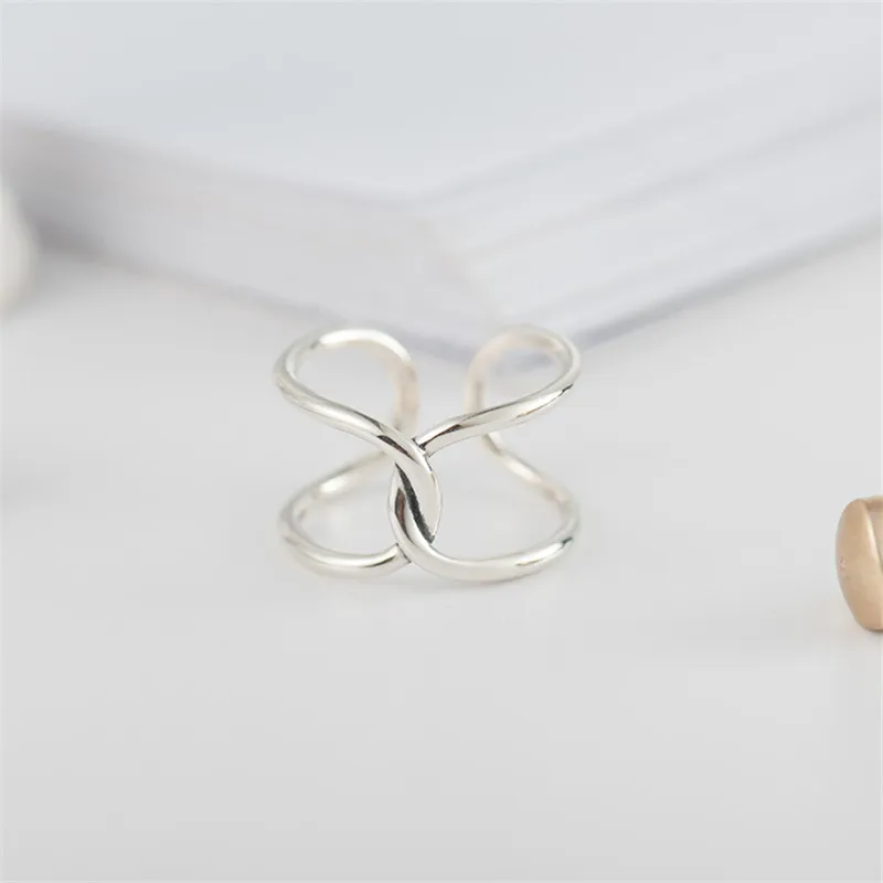 MOLIAM Simple Twist Knot Double Layers Adjustable Rings for Women Authentic 925 Sterling Silver Open Finger Ring Gift MLRT0157 | Украшения