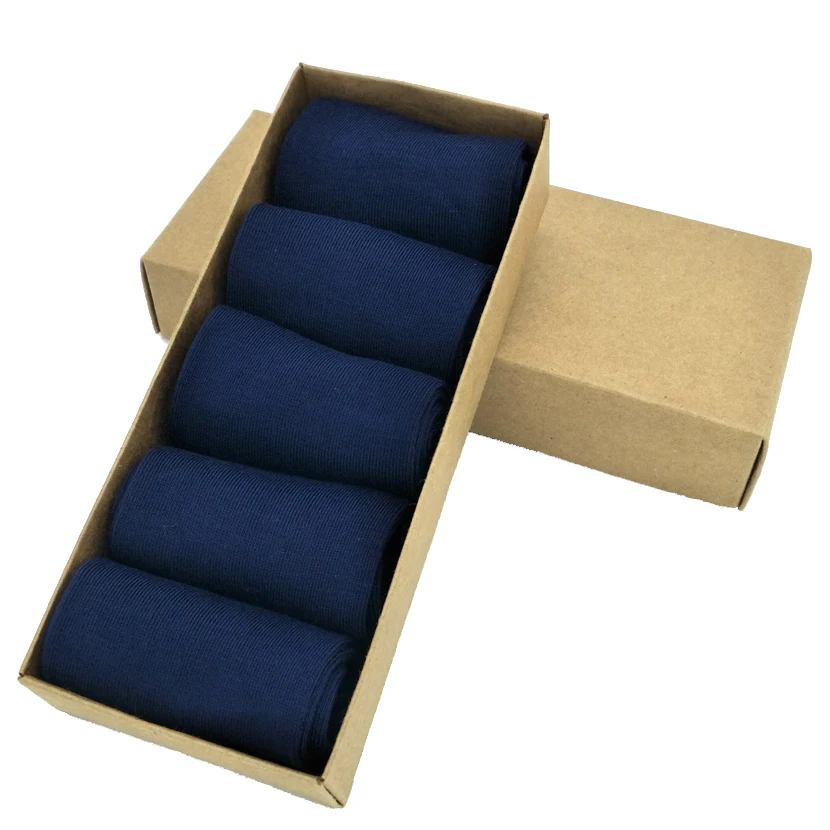 10 Pairs/lot Men Socks Solid Dark Blue Cotton Dress Ankle Suitable for Spring and Autumn Item AS03 | Мужская одежда