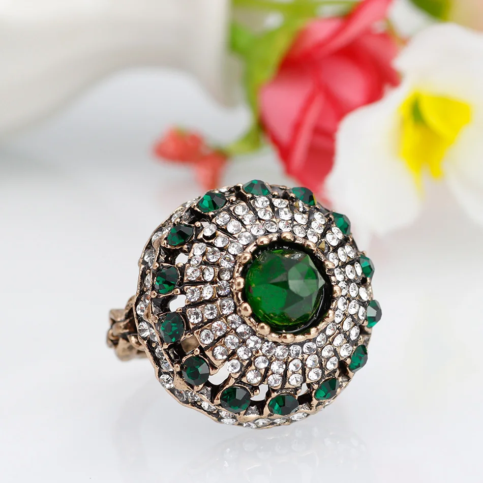 Женские кольца с натуральными кристаллами SUNSPICE свадебные украшения золотистого