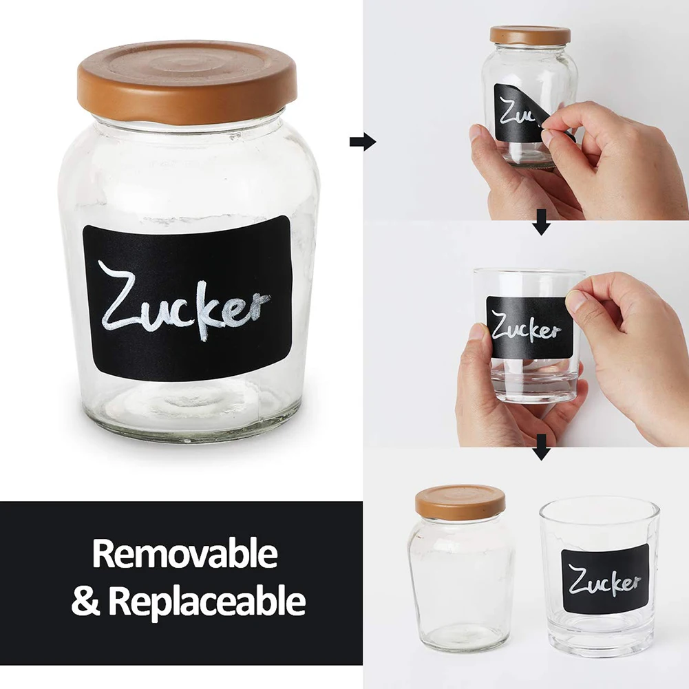 New 150Pcs/roll Erasable Blackboard Sticker Craft Kitchen Jars Organizer Labels Chalkboard Chalk Board Black | Дом и сад