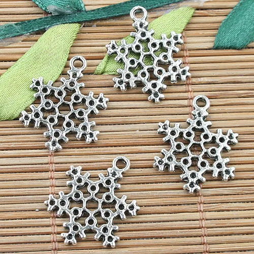 

Tibetan Silver 2sided snowflake design charms 40pcs EF0039