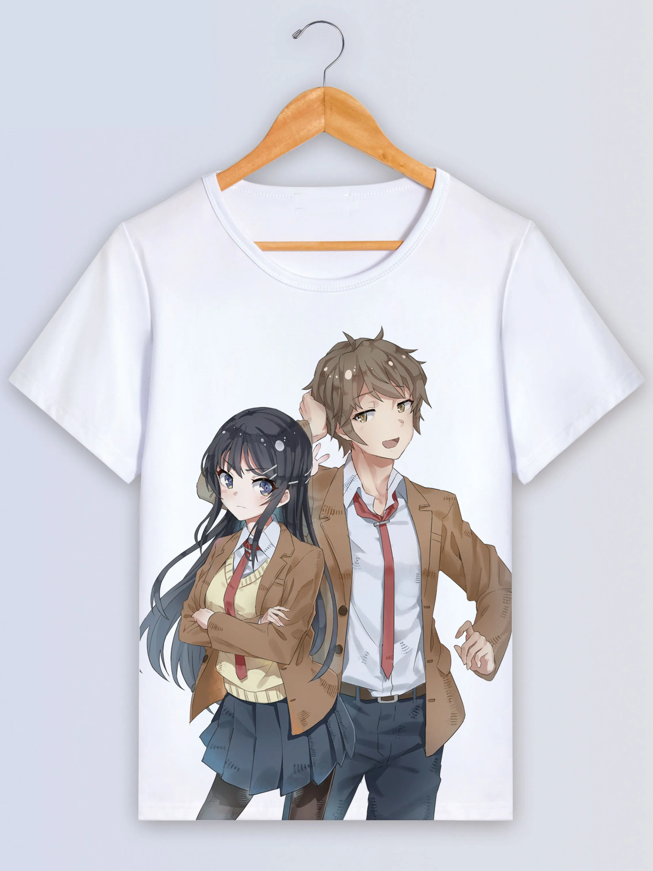 Футболка для косплея из аниме Seishun Buta Yarou wa Bunny Girl Senpai no Yume wo Minai|Мужские футболки| |