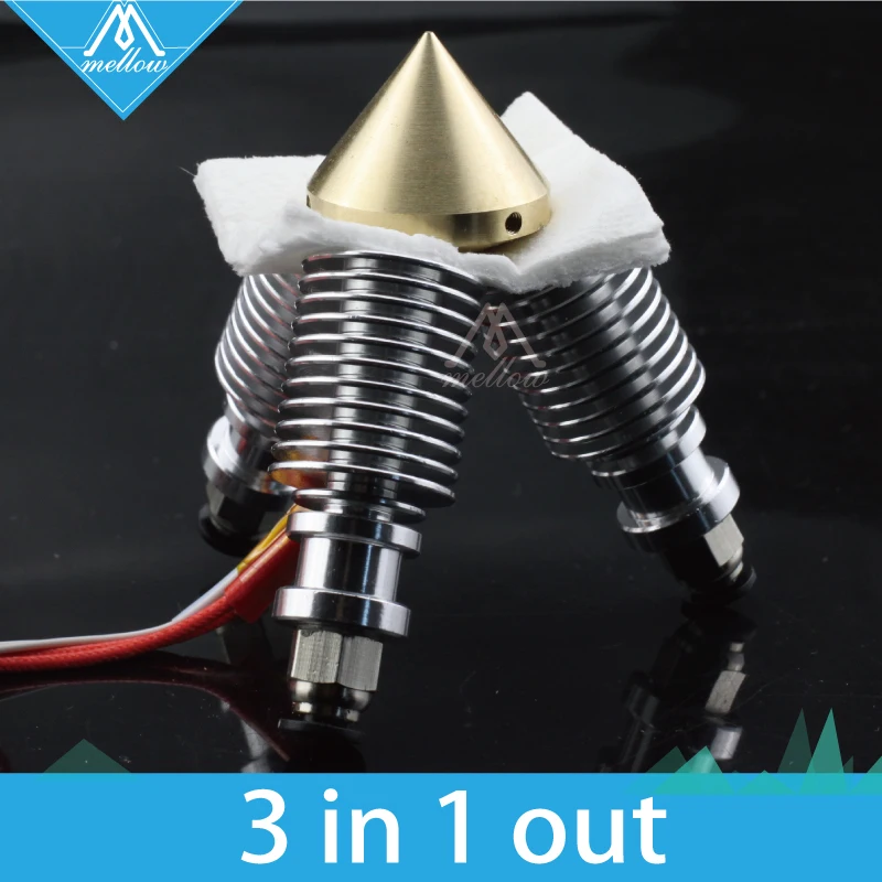 Diamond Hotend 3D принтер экструдер Reprap латунь многоцветный сопло 3 в 1 из E3D V6 радиатор I3