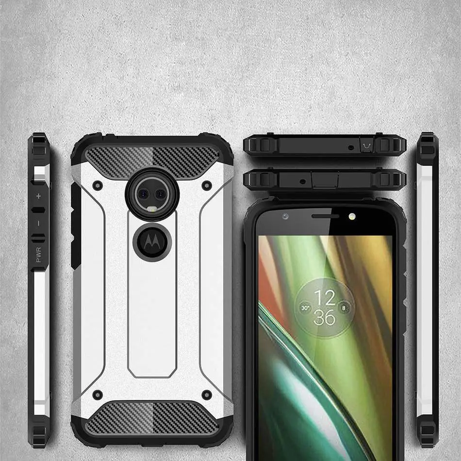 Жесткий противоударный чехол 2 в 1 из поликарбоната и мягкого ТПУ для Motorola Moto G4 G5 G5S