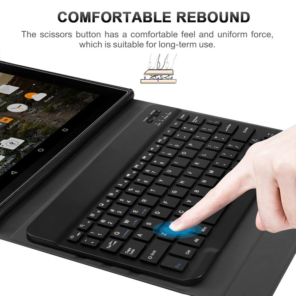 Кожаный чехол для Amazon Kindle Fire HD10 10 1 дюйма с немецкой Bluetooth клавиатурой в английском