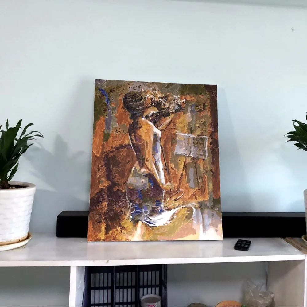 A woman plays the violin Creative painting Print Painting Home Decor Wall Art for Living Room Office Dropship | Дом и сад