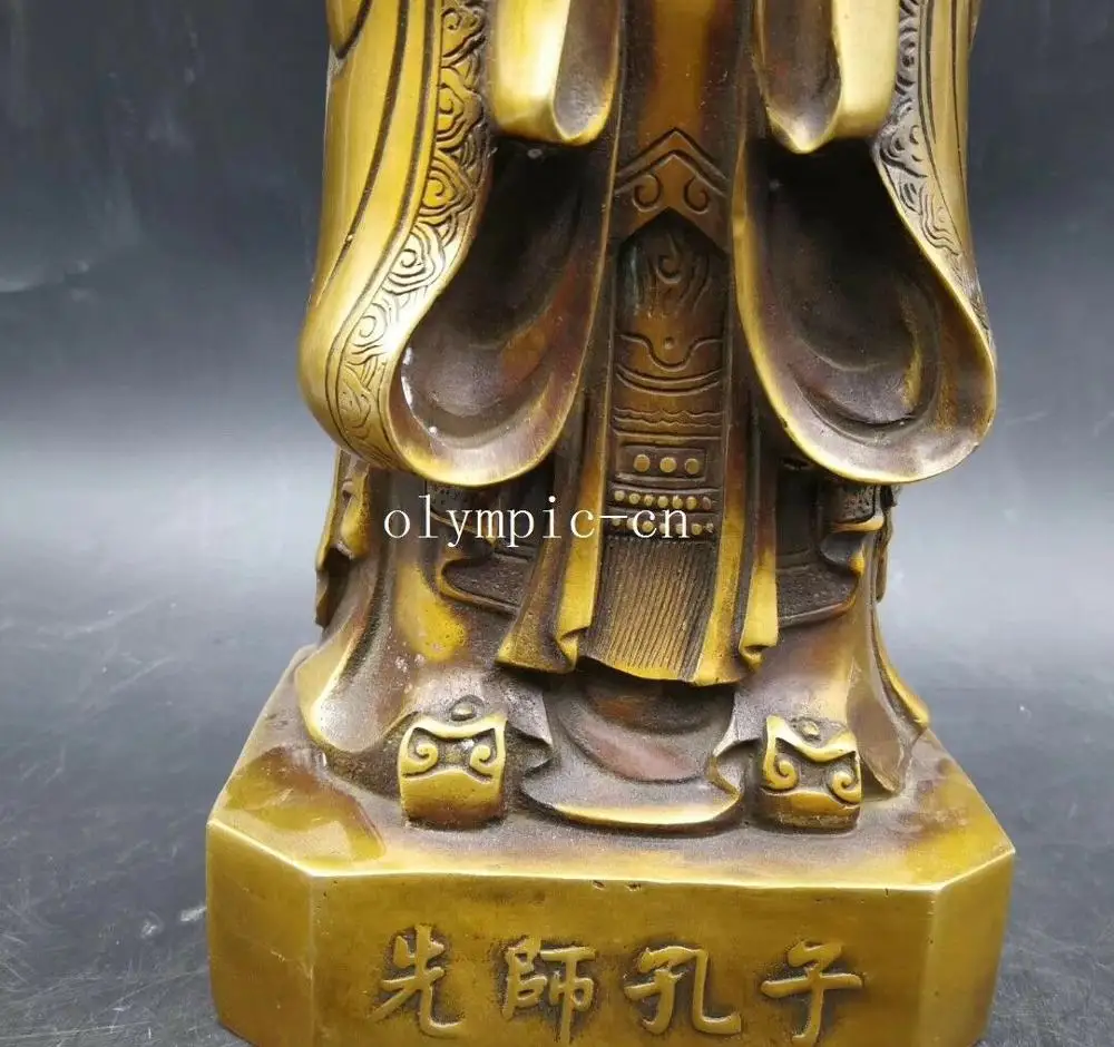 12'' copper carved school fengshui decor chinese educator philosopher Confucius |