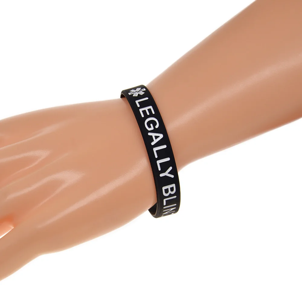 

1PC Legally Blind Silicone Wristband Adult Size 5 Colors