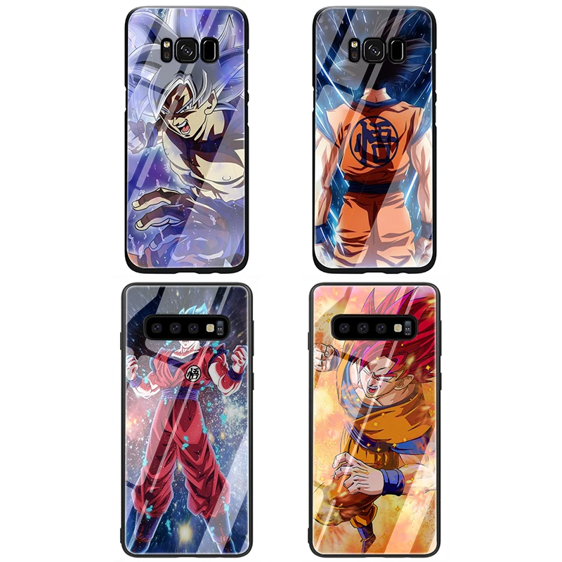 Dragon Ball Z Saiyan Goku закаленное Стекло мягкий чехол для телефона для samsung Galaxy S7 край S8 S9 S10 Note 8, 9, 10, плюс A10 20 30 40 50 60 70