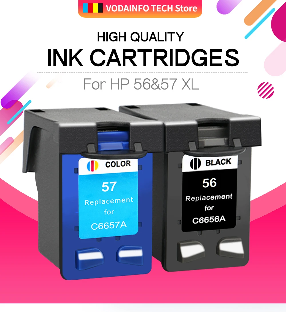 QSYRAINBOW Восстановленный hp 56 hp 57 hp 56/57 чернильный картридж 1-pack