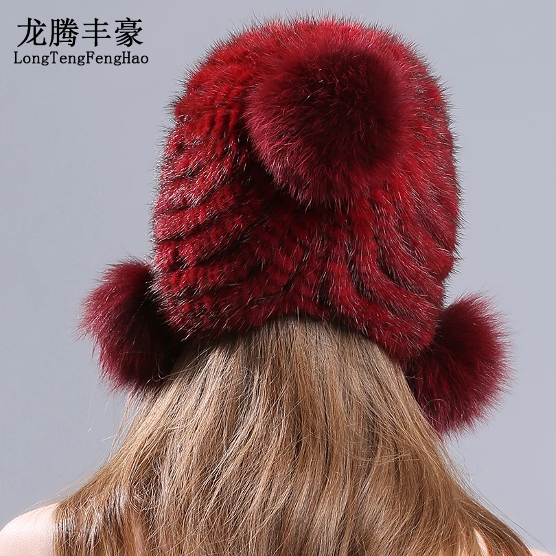 Женская Зимняя Шапка бини из 100% натурального меха норки|mink fur hats|fur hatreal mink hat |