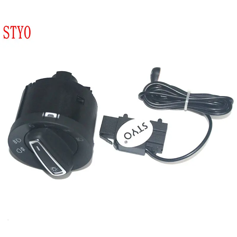 

STYO Car Chrome Head Light Control Switch + Auto Headlight Sensor for GOLF 7 MK7 2015 Octavia A7 2015 polo 6C 5GG 941 431 D