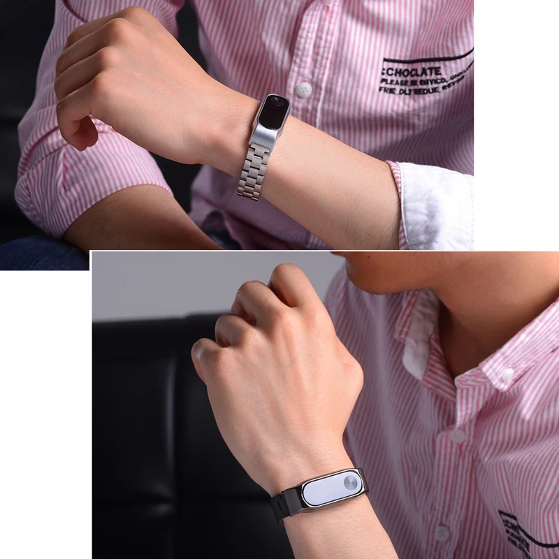 Amazfeel mi Band 2 ремешок на запястье браслет без винтов Pulseira для Xiaomi mi Band 2 ремешок металлический браслет из нержавеющей стали mi band 2