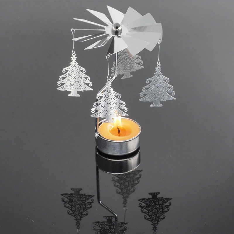 Newest Rotary Spinning Tealight Candle Metal Tea Light Holder Carousel Home Gift | Дом и сад