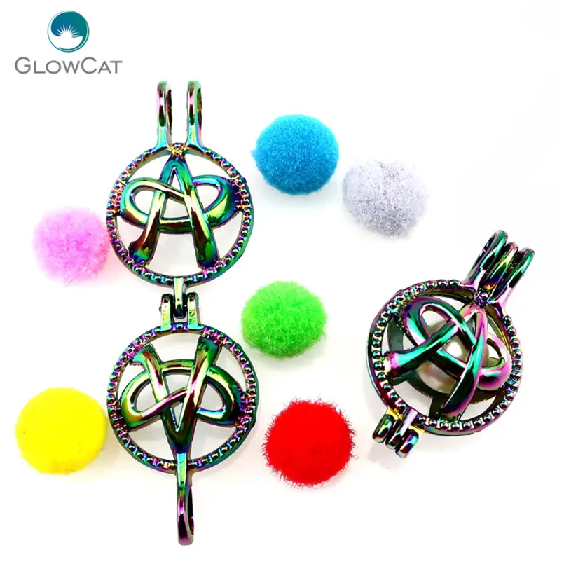 C500 5pcs/lot Rainbow Color 26mm Letter A Alphabet Cage Pendant Pearl Locket Fairytale Party Essential Oil Diffuser | Украшения и