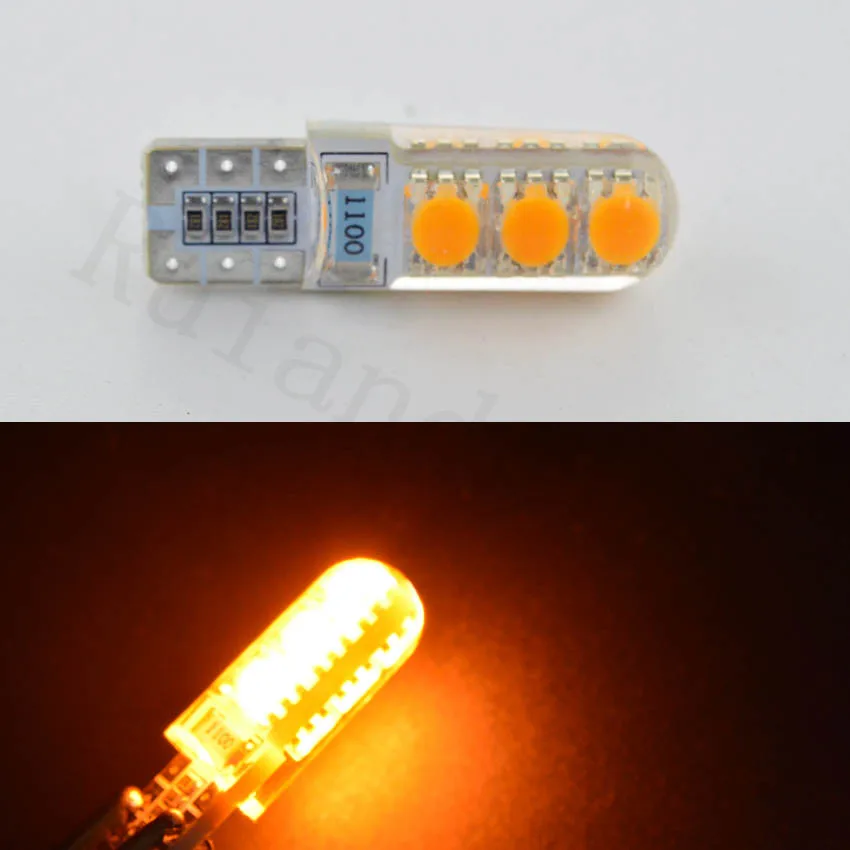 

4PCS Silicone Car Styling T10 194 W5W Canbus 6 SMD 2199 Bulb No Error Auto White Ice Blue