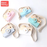 1pc natural wooden lovely camera teeth tooth fixing device baby crib toy organic teether pendant baby play gym teether