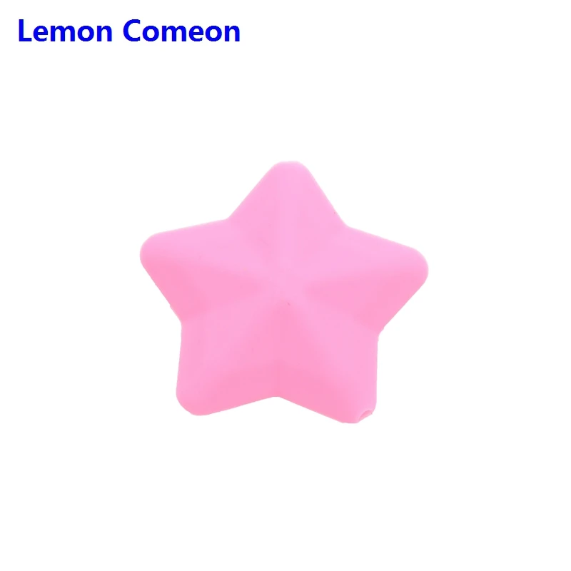 Lemon Comeon, 5 шт., силиконовая звезда, BPA бесплатно, силиконовые бусины, игрушка для грызунов, подарок для медсестры, сделай сам, цепочка для соски, ожерелье, прорезыватель, аксессуары