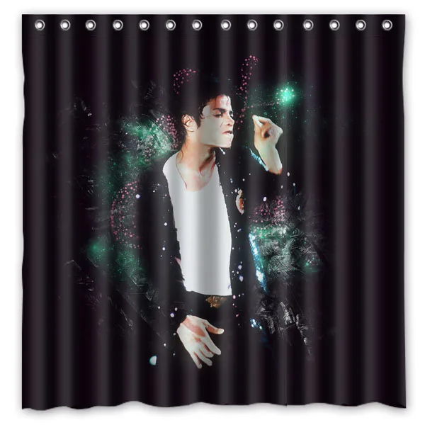 Hot michael jackson Design Shower Curtain Bathroom Waterproof Polyester Fabric 180*180cm+12 Hooks Custom Bath | Дом и сад