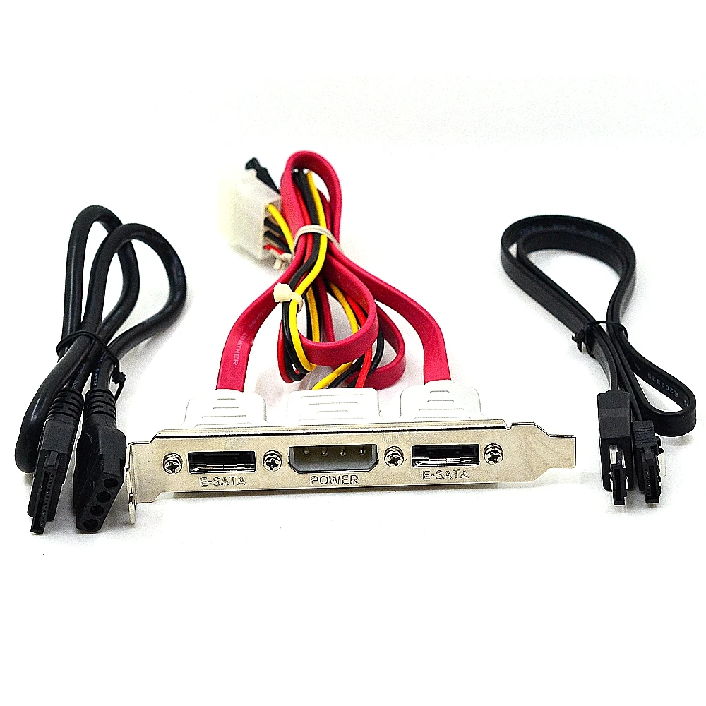 

0.3M Dual 2 Ports SATA to eSATA + IDE 4Pin Power PCI PC Computer Bracket Slot Cable 30cm 2ft External Set 3 in 1