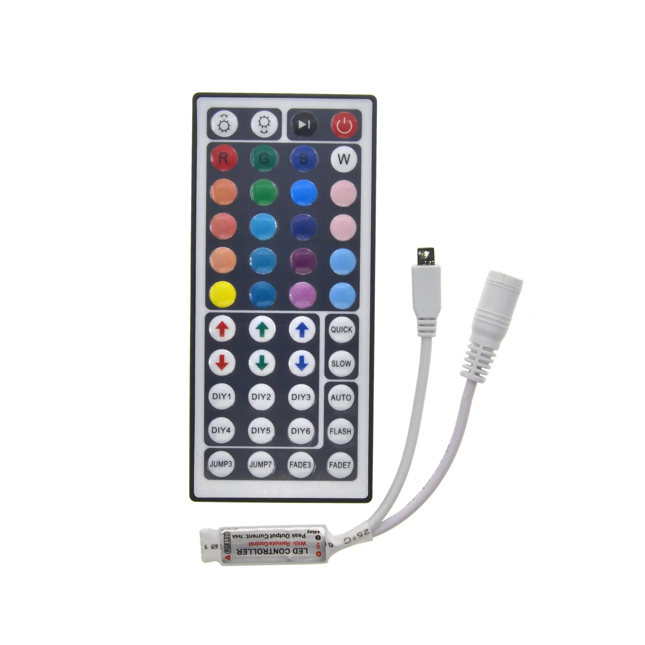 Светодиодная лента LED RGB контроллер DC12V мини 44/24 ключ ИК пульт дистанционного