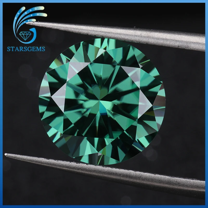 Зеленый цвет 6 0 мм 0.8ct круглый блестящий огранка моиссаниты свободно