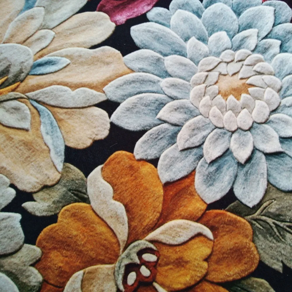 Loartee полиэстер Кристальный бархат стерео цветочный ковер для гостиной спальни