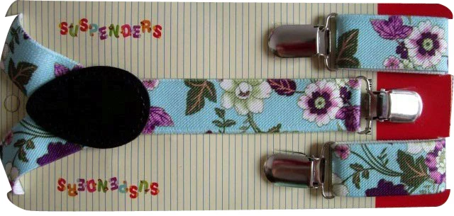 Подтяжки детские синие с цветочным принтом для девочек бесплатная доставка