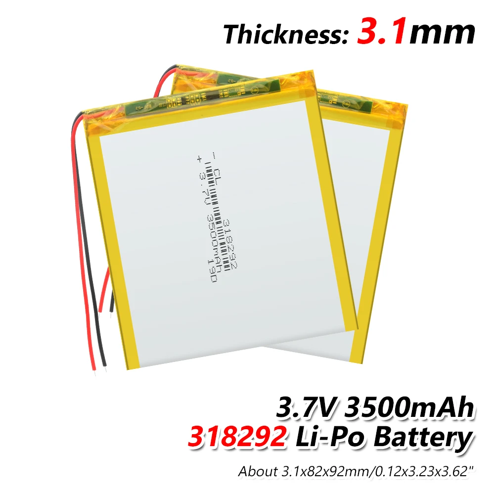 2PCS Универсальный аккумулятор 318292 для Prestigio MultiPad PMT3797 3g Wize 3797 3g планшет внутренний аккумулятор 3500 мАч 3,7 в полимерные батареи - Цвет: 2PCS