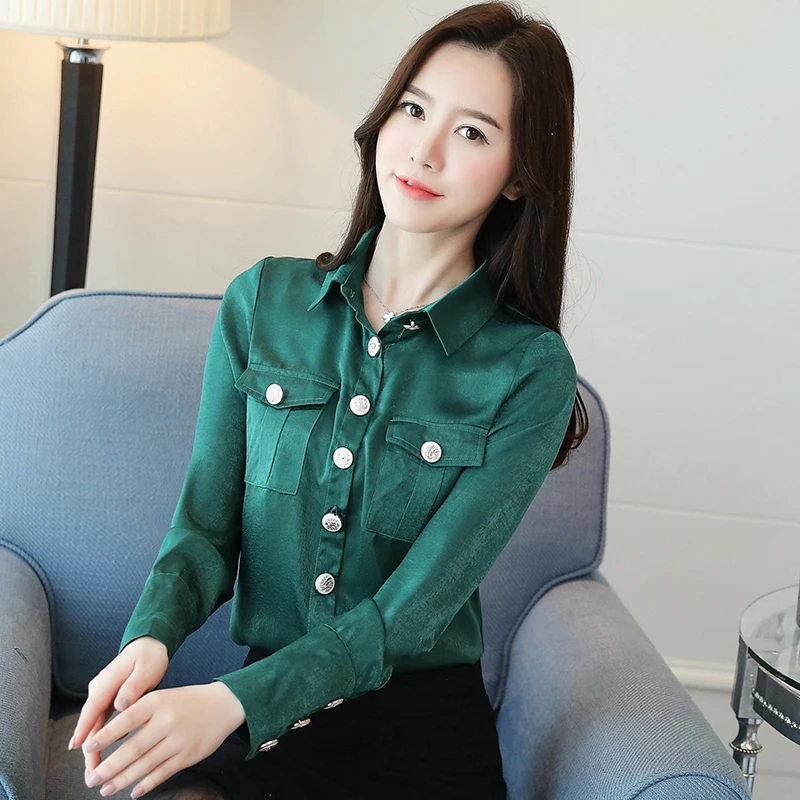 Женская рубашка с длинным рукавом 2019 офисные свободные женские топы шифоновые