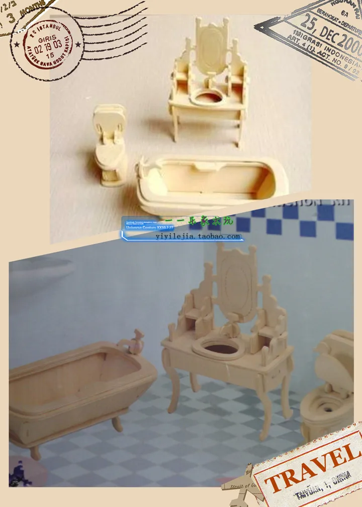 Деревянная 3D-головоломка сделай сам для детей обучающая модель шкафа домик