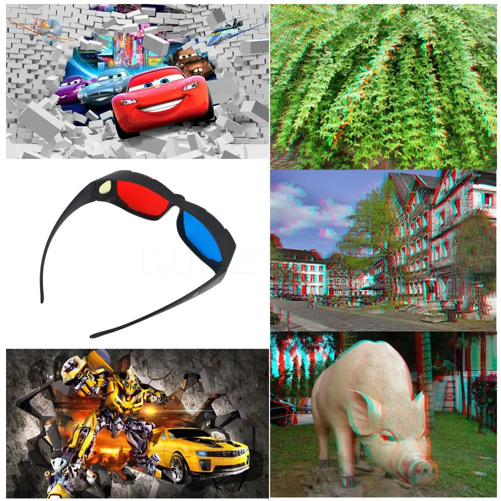 Новые 3D очки в раме красные синие 3d рамке для игр стерео видео объемные