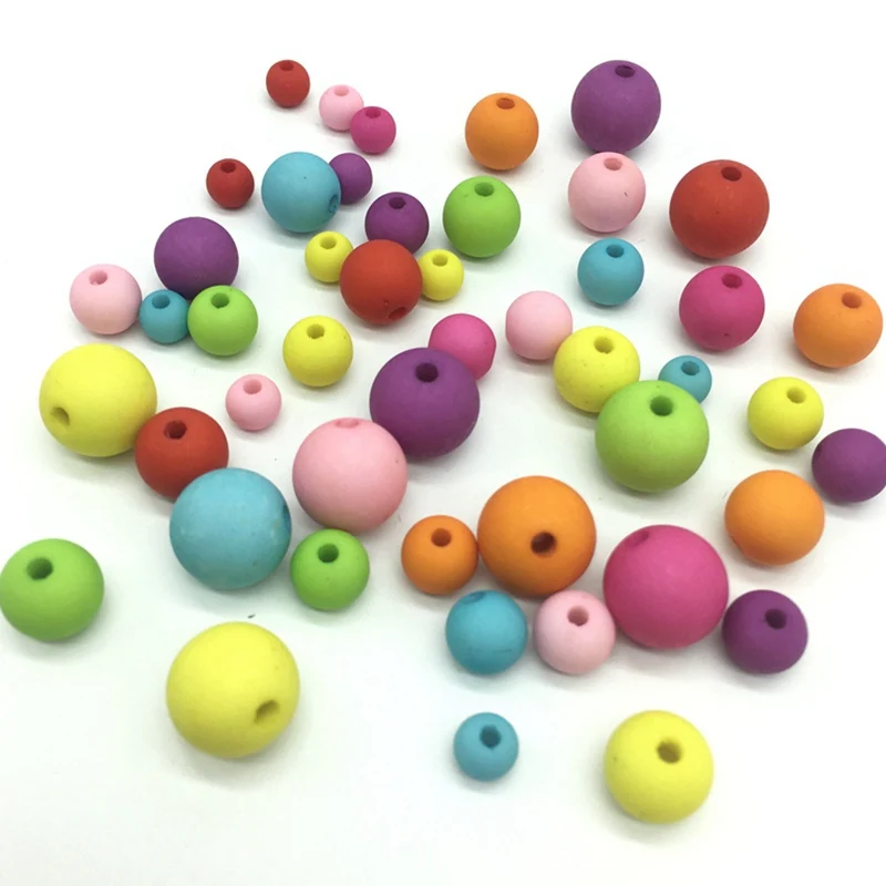 multi color Акриловые пластиковые Матовые разноцветные Круглые шарики для самостоятельного изготовления ювелирных изделий, аксессуары для рукоделия, бусины Meideheng - Цвет: multi color