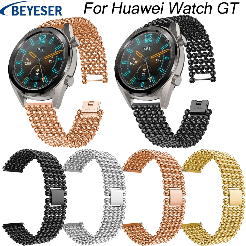 Ремешок из нержавеющей стали для Huawei Watch GT металлический браслет со стразами Samsung