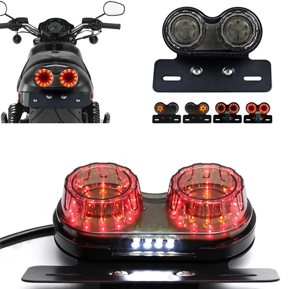 Черный Ретро светодиодный двойной задний тормозной сигнальный светильник лампа