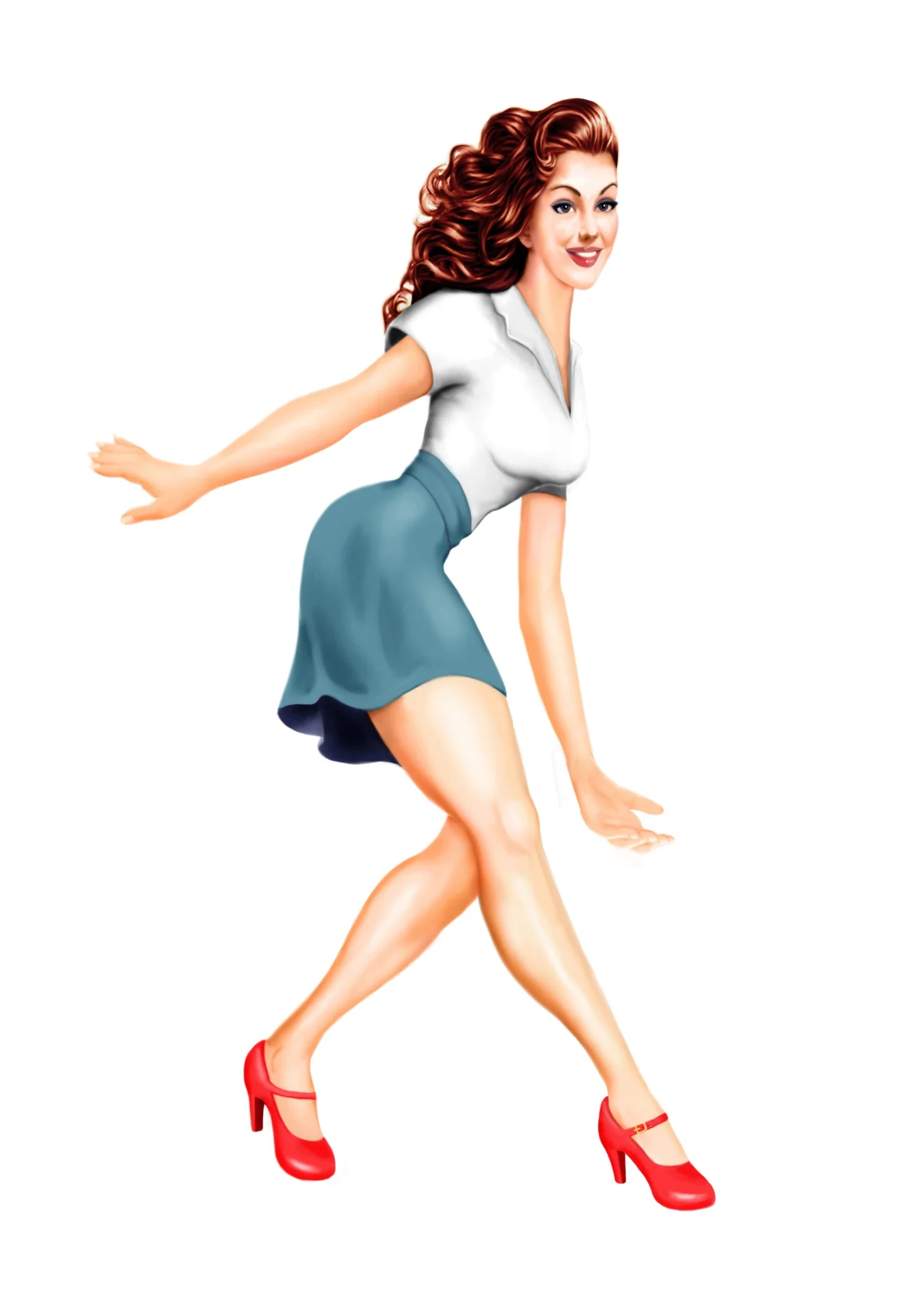 Балерина Балет Pin Up девушка поп карта постер классический винтаж ретро крафт