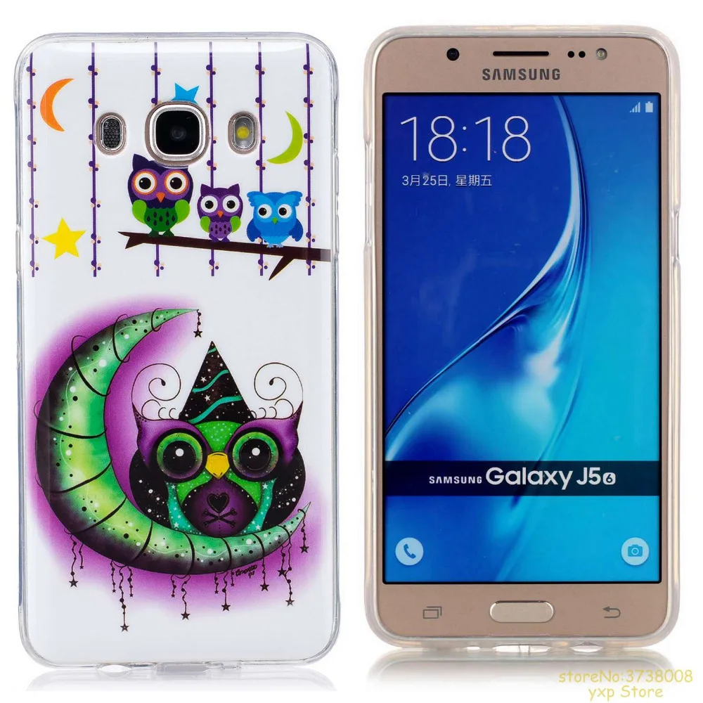 Светящийся чехол для телефона Samsung J5 2016 J510 мягкий светящийся в темноте из ТПУ и