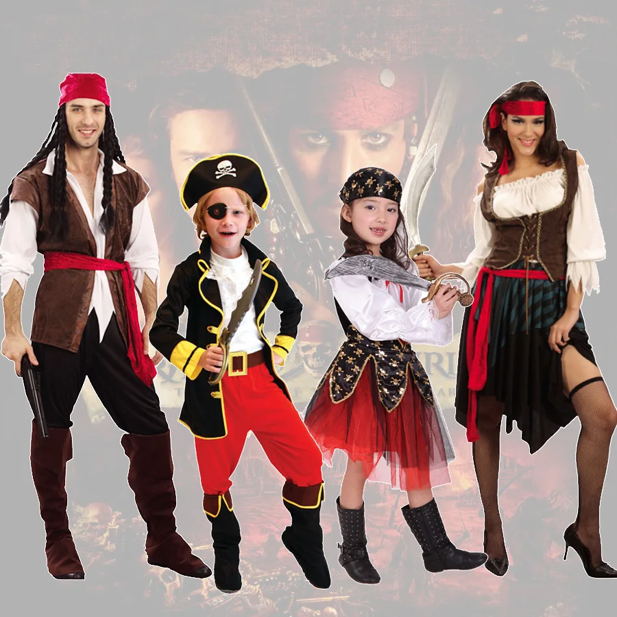 

New Male Female Pirates Cosplay Costume Adults Stage Performance Pirates Costume Carnival Halloween Supplies