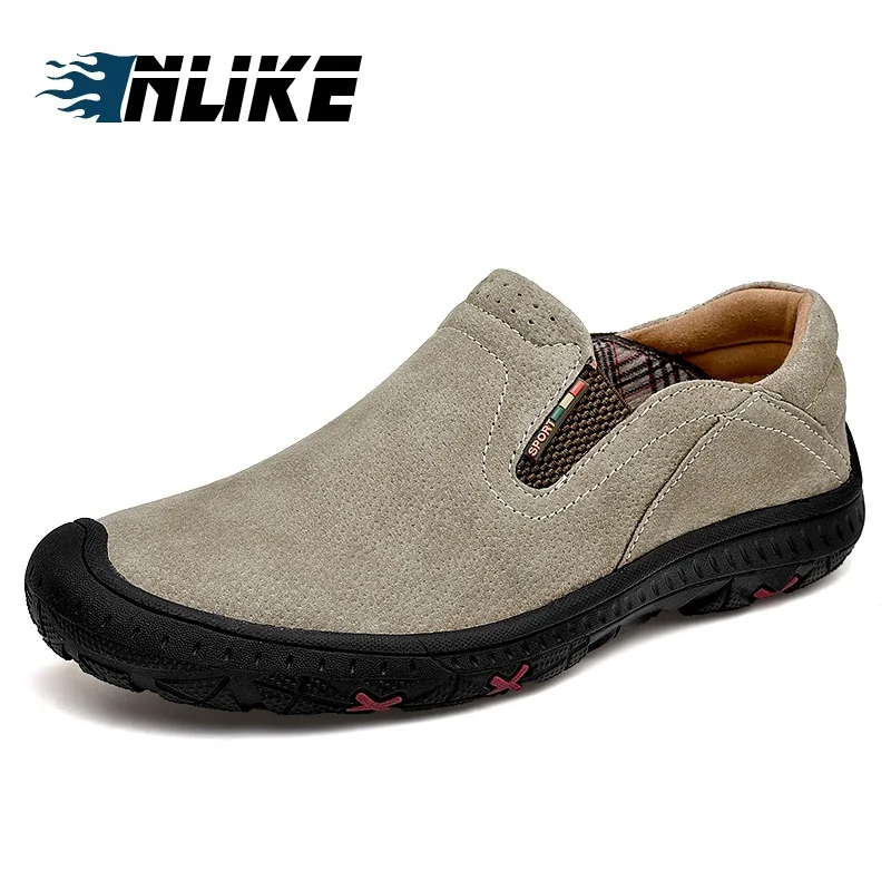 

INLIKE High Quality Big Size Autumn Comfortable Geniune Leather Shoes Mens Casual Breathable Outdoor Shoes