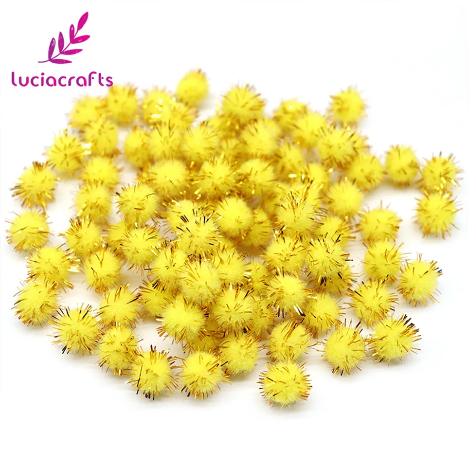 Lucia crafts 100 шт 15 мм синель стебли бендарос Рождественский плюшевый шар помпон корень волос Diy детские игрушки J0604