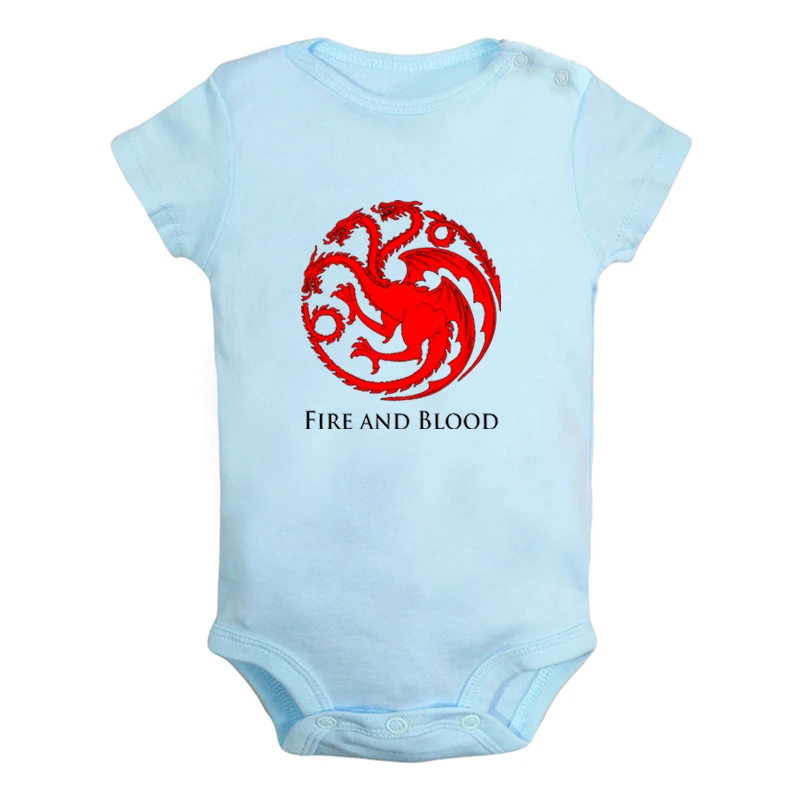 JaBaby2191BLD Драконы Игра престолов Дом Таргариенов король десантный огонь и кровь комплекты одежды для новорожденного комбинезон младенческой Боди Одежда - Цвет: JaBaby2191BLD