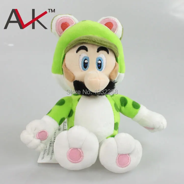Бесплатная доставка Супер Марио Аниме игры Зеленый кот Louis принцесса плюшевые