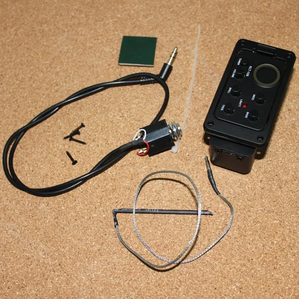 4 полосы Акустическая гитара Preamp EQ Пикап тюнер пьезо Синий ЖК KLT 10B|Детали и