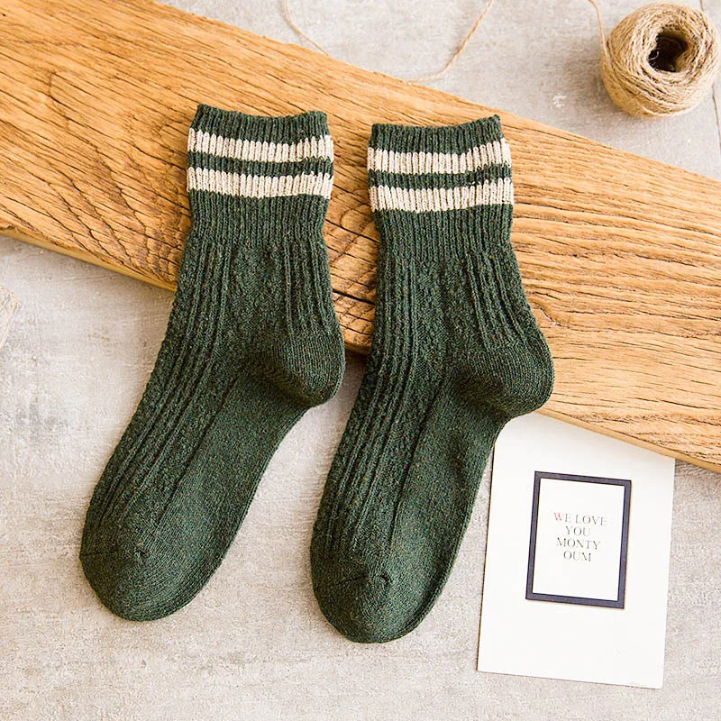 Зимние новые модные теплые женские носки в стиле Харадзюку толстые повседневные