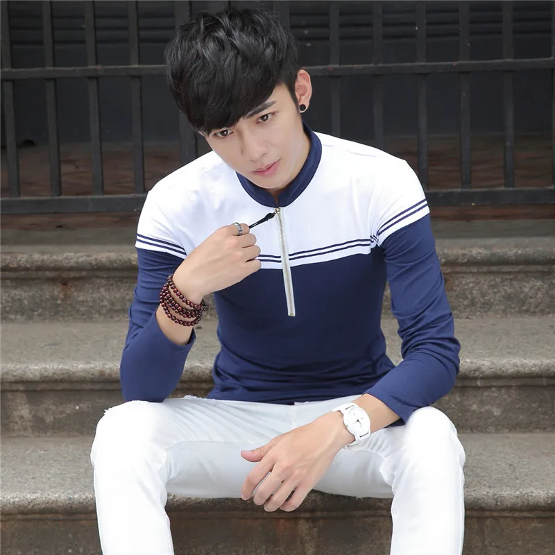 2016 человек Осень зима лоскутная повседневная воротник с длинными рукавами