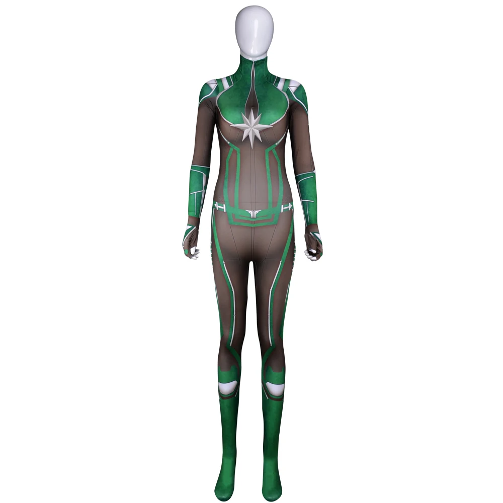 Женский комбинезон Coshome Captain Marvel красный и синий из лайкры для Хэллоуина