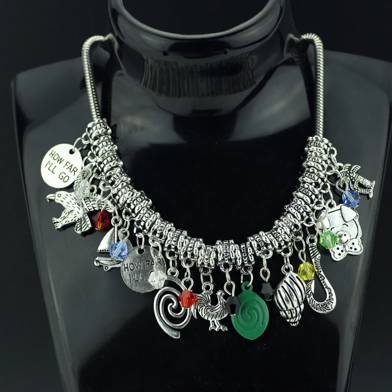 10 styles Fashion Anime Moana Charm Choker Necklace Beauty and the beast DIY Metal Alloy Romantic theme pendant Jewelry | Украшения и