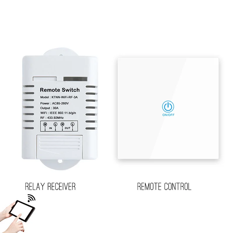 1Gang 30A высокое Мощность Wi-Fi релейный Переключатель приемника 110 V-220 V умный дом гаджеты Беспроводной светильник выключатель eWeLink APP Управление 433 МГц